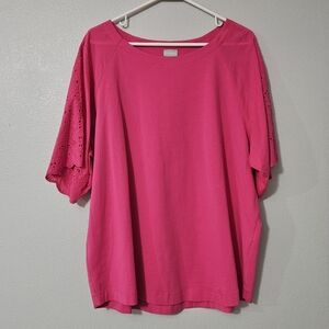 Chico's Top Eyelet Sleeves 3(XL)